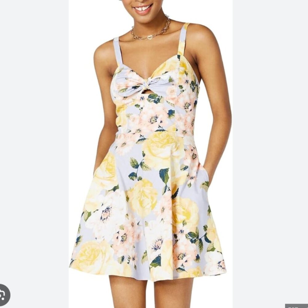 Speechless Juniors Sleeveless Floral Mini Dress Swing Skater Babydoll Dress